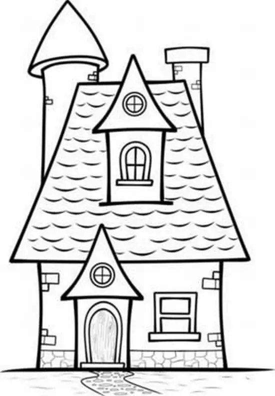12 Kiến trúc hình tháp nhọn cao vút của gian chòi cổ tích xuất hiện đầy huyền bí trên bản phác thảo nhà ở dành cho các bé.