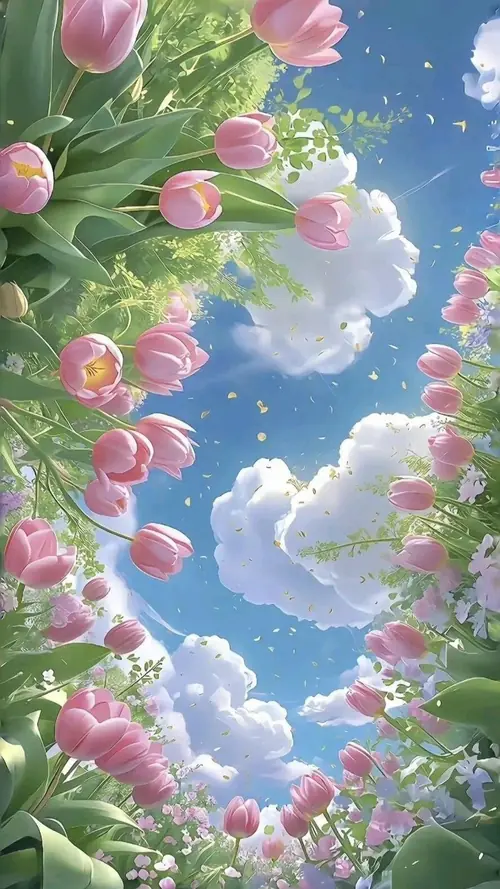 55 Hình Nền Máy Tính Hoa Tulip 4K cận cảnh với giọt sương trên cánh