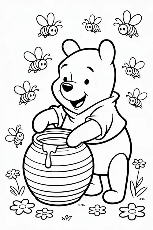 75 Tranh Tô Màu Gấu Pooh ngộ nghĩnh mang không khí tuổi thơ đầy vui vẻ