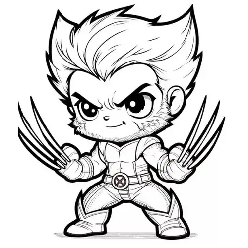 26 Đầu tròn quá khổ tạo vẻ vui nhộn cho tranh tô màu siêu nhân chibi, nhân vật đang chạy.