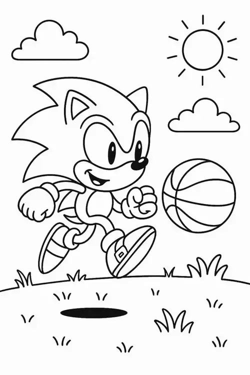 133 Tranh Tô Màu Sonic với dáng chạy nhanh và các vòng nhẫn vàng quen thuộc