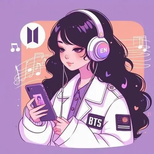 1 Mái tóc đen ôm gọn khuôn mặt, cô bé Anime mặc áo khoác da đứng nghiêng dưới nền neon với ánh mắt rất sắc.