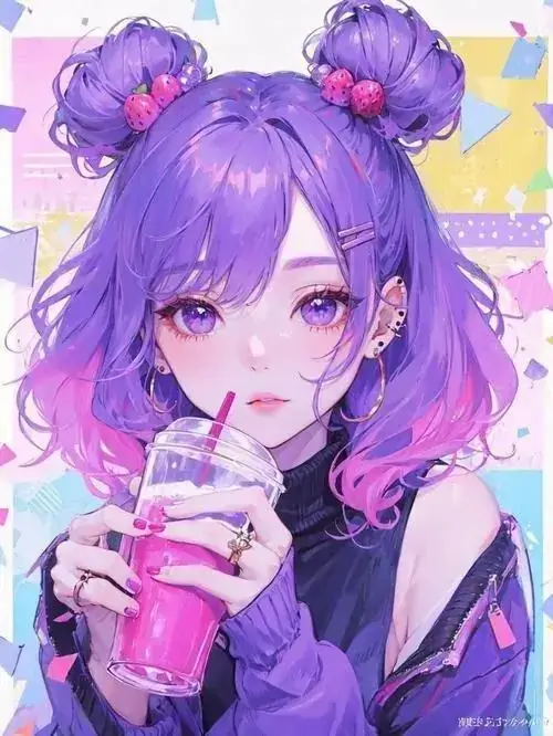 89 Hình Ảnh Chibi Nữ Cool Ngầu đứng trước nền graffiti