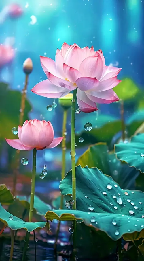 177 Hình Nền Hoa Sen Cho Điện Thoại với giọt sương sớm và mặt hồ trong veo
