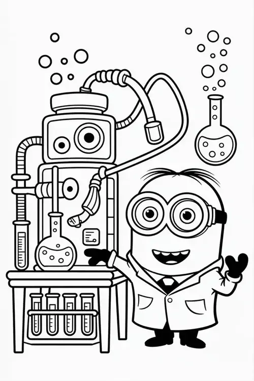 11 Chiếc yếm jean có nhiều túi nhỏ, ôm gọn thân hình tròn của Minion đang bước nhanh.