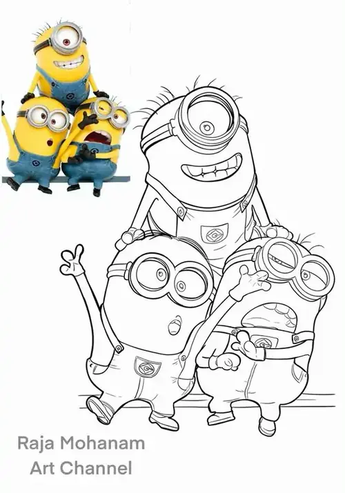 14 Một nụ cười tinh nghịch hiện rõ khi Minion giấu cây cọ sau lưng cạnh thùng sơn.