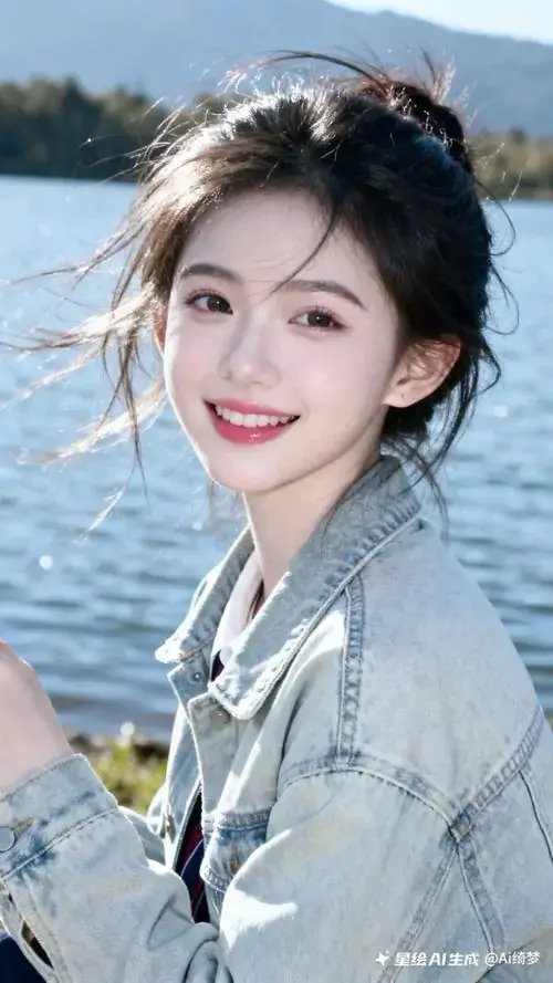 19 Nữ nhân vật áo trắng cầm điện thoại bật flash, tóc dài xõa trong khung selfie buổi tối