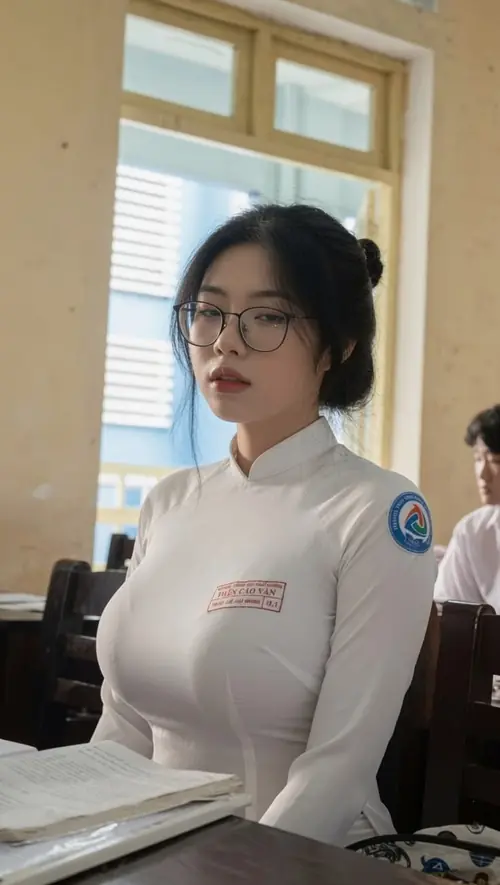 63 123 Ảnh Gái Xinh Cấp 3 dễ thương tóc thả tự nhiên với đồng phục nữ sinh phổ thông